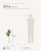 Size guide: 32.3 in / 82 cm branch shown beside a 5 ft 9 in figure