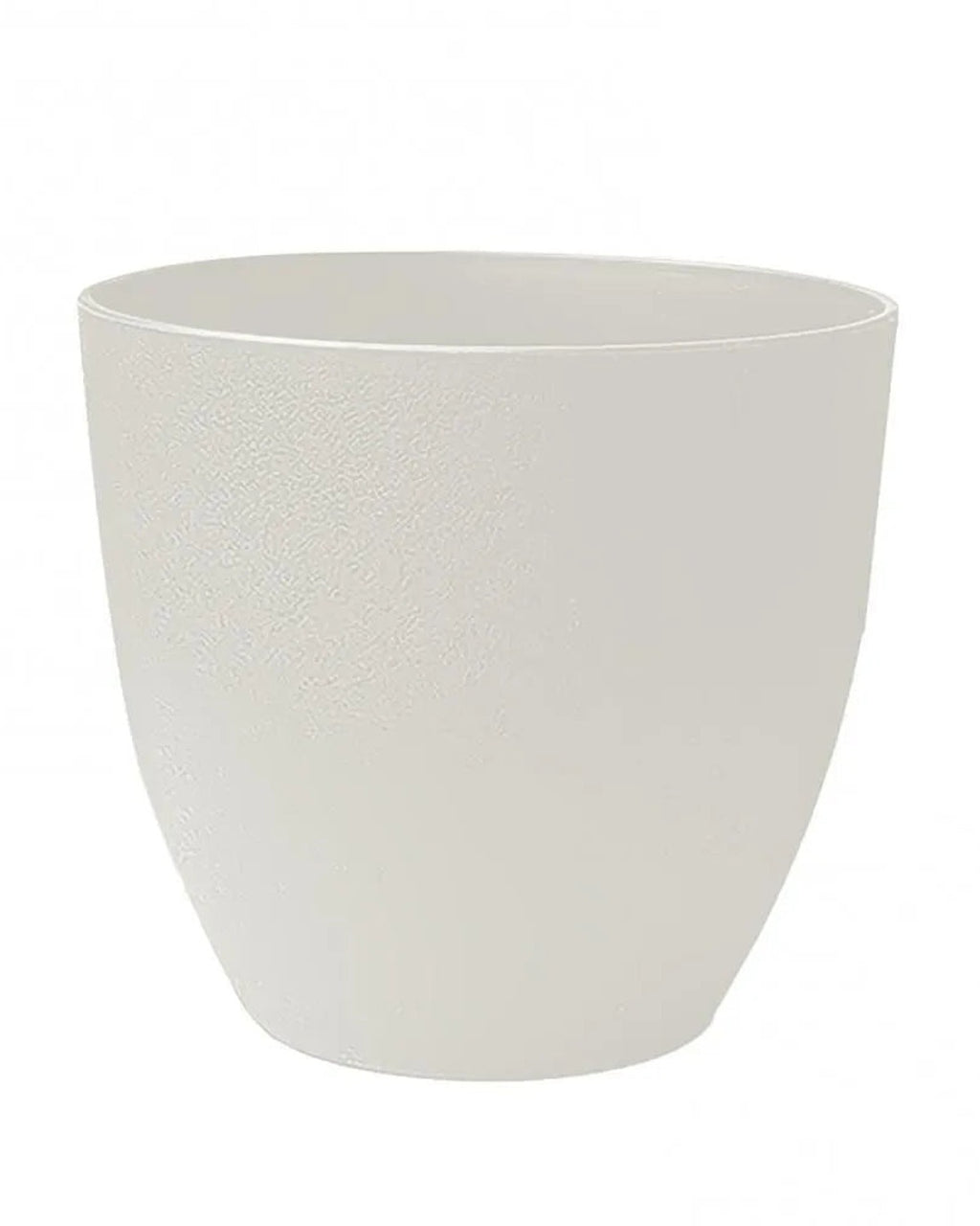 White, stone effect plant pot, empty