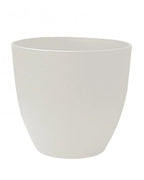 White, stone effect plant pot, empty