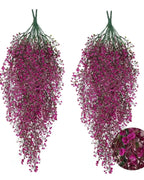 Two magenta artificial wisteria sprays with the trailing blooms shown close up; each order is one spray