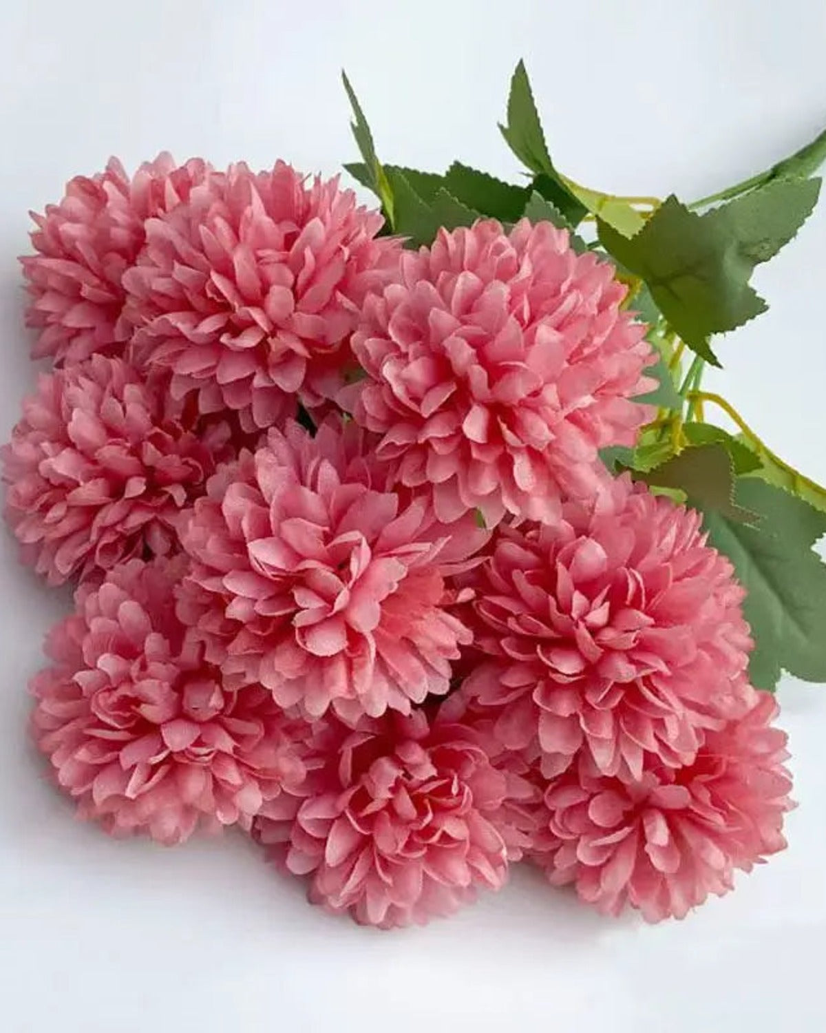 Dusty Rose artificial pompom chrysanthemums, one bunch