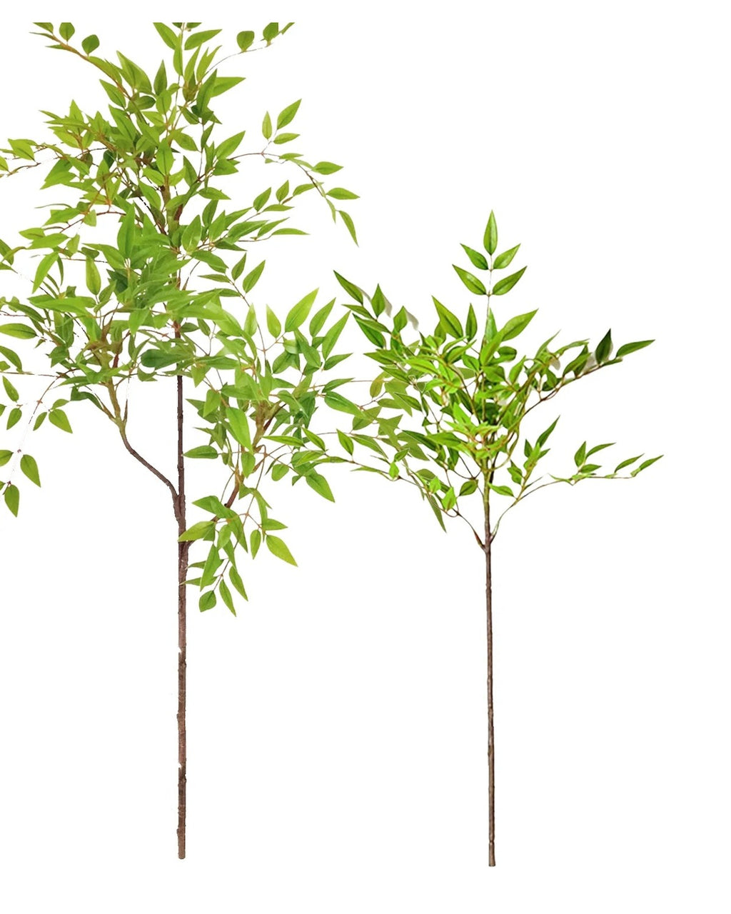 Fine leaf, set of 2, 45.3 in, artificial tree branch
