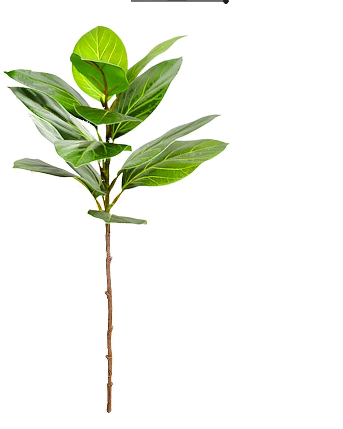 Veined oval leaf, 1 stem, 33.9 in, artificial tree branch