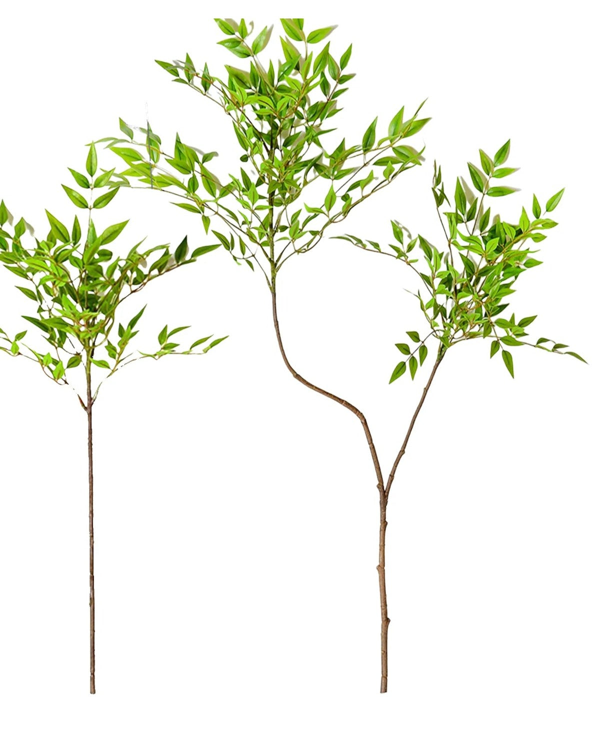 Fine leaf, set of 2, 43.3 in, artificial tree branch
