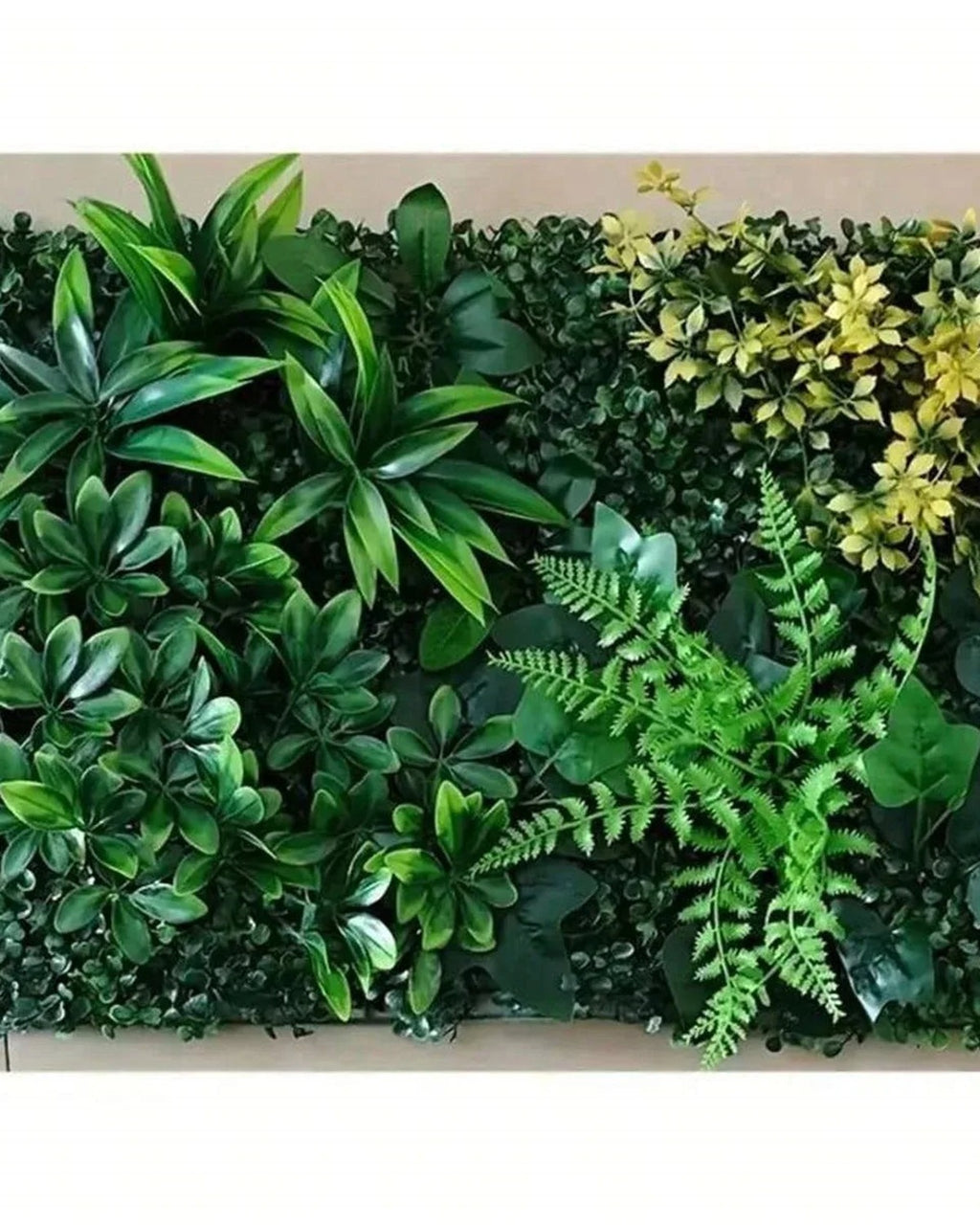 The green blades and yellow bloom style of artificial green wall panel; each order is one panel