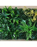 The green blades and yellow bloom style of artificial green wall panel; each order is one panel