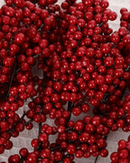 The clustered round berries of the artificial branch in close view
