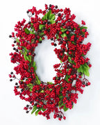 The berry and leaf wreath from the side, showing its depth