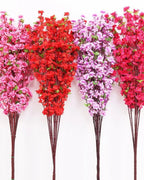 Four of the colors side by side: pink, red, purple and rose pink. One branch per order.
