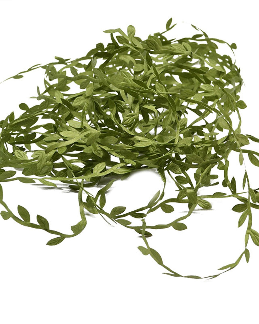 The leaf trim unwound into a loose heap, single strands running clear of it