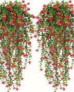 Two red flowering vines from the pack, shown against a plain white background