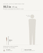Size guide: one stem 18.5 in / 47 cm, shown beside a 5 ft 9 in figure