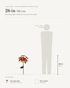 Size guide: solar poinsettia stake light at 26 in