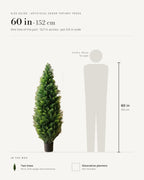 Size guide: artificial cedar topiary tree at 60 in, one of the pair