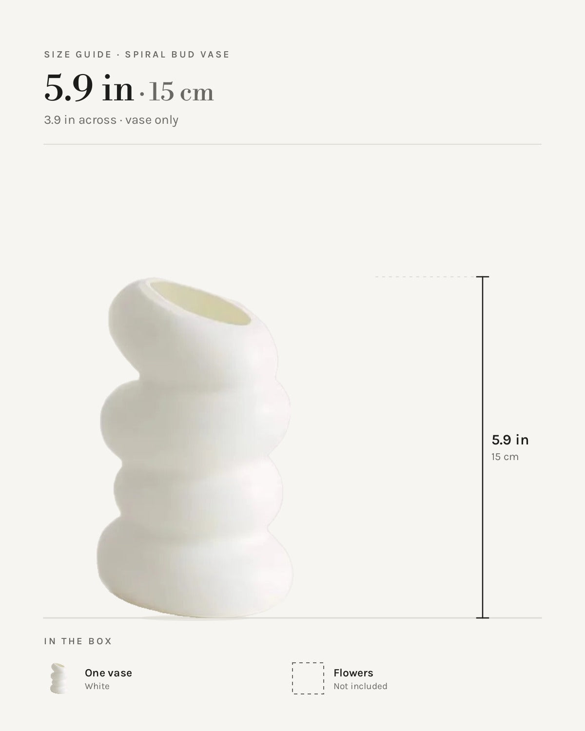 Size guide: Spiral bud vase, 5.9 in